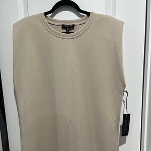 Rachel Zoe sleeveless shoulder pad tee shirt dress